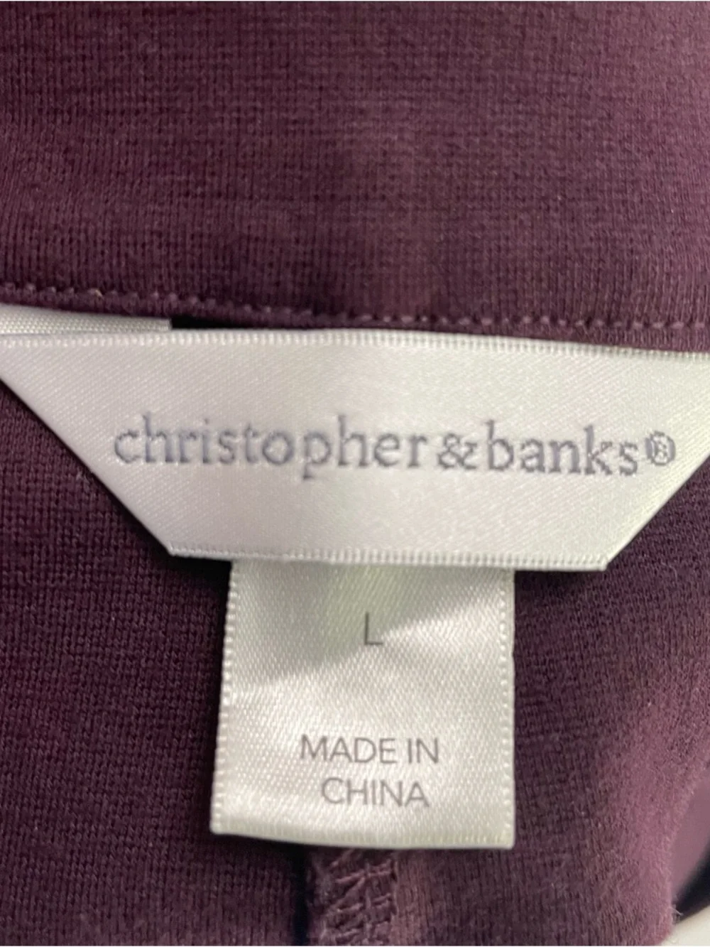 Christopher & Banks Classic Deep Plum A-Line Skirt, size L